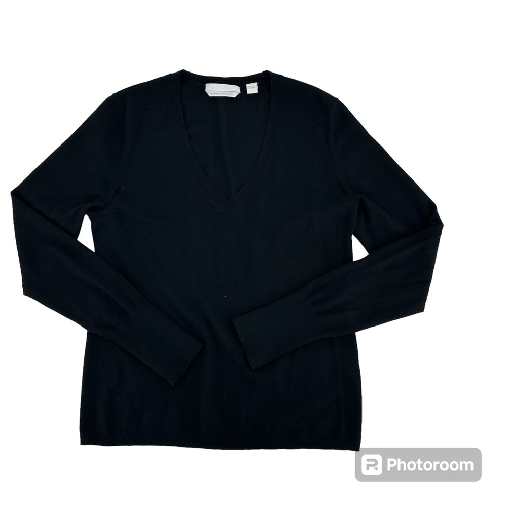 Boss Hugo Boss Black 100% Merino Wool V Neck Sweater Small